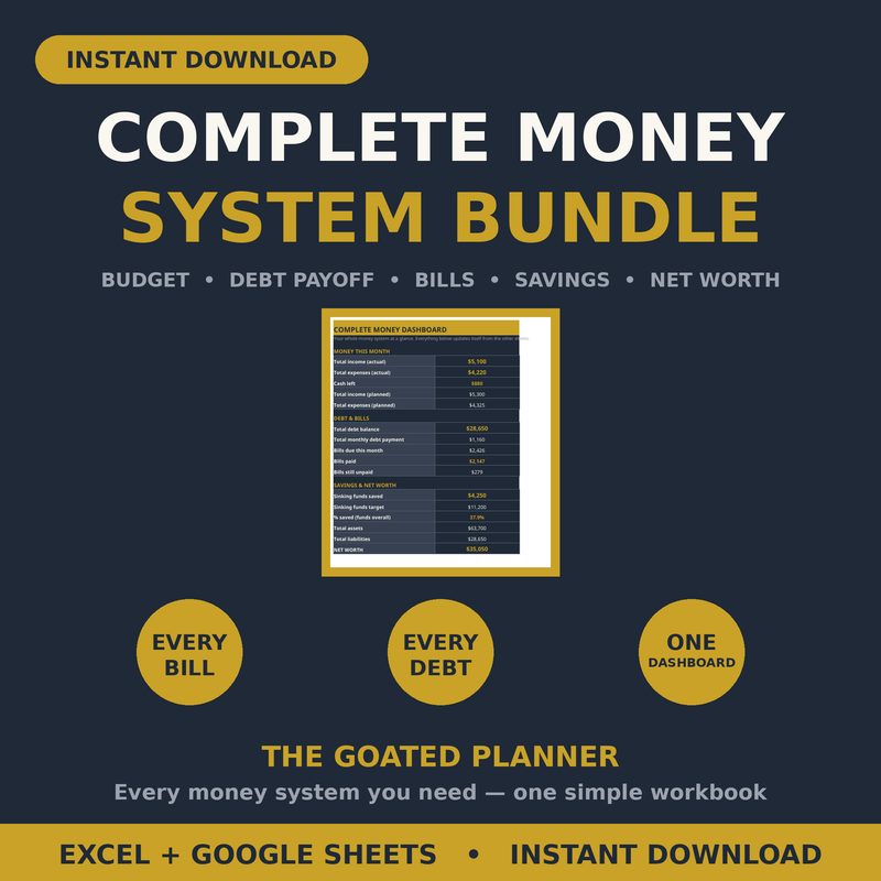Complete Money System Bundle — spreadsheet planner cover